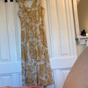 Elegant Gold Paisley Dress
